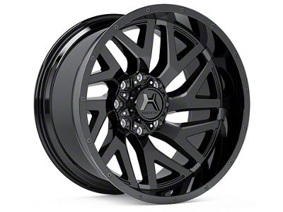 Hartes Metal Stealth Gloss Black Milled with Satin Dark Tint 6-Lug Wheel; Right Directional; 20x10; -18mm Offset (14-18 Sierra 1500)