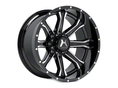 Hartes Metal Strike Gloss Black Machined 6-Lug Wheel; 20x9; 0mm Offset (14-18 Sierra 1500)