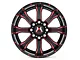 Hartes Metal Strike Gloss Black Milled with Red Tint 6-Lug Wheel; 22x10; -18mm Offset (14-18 Silverado 1500)