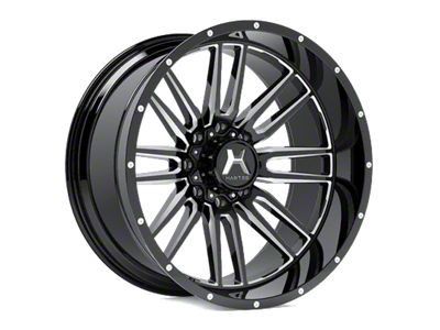 Hartes Metal Whipsaw Gloss Black Milled 6-Lug Wheel; 20x10; -18mm Offset (14-18 Silverado 1500)