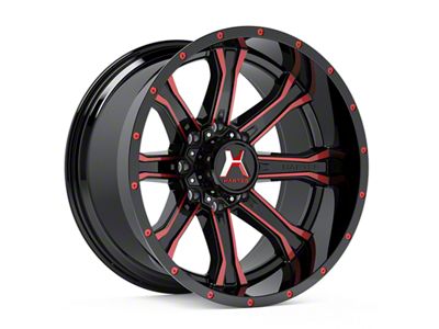 Hartes Metal Strike Gloss Black Milled with Red Tint 6-Lug Wheel; 20x9; 15mm Offset (15-20 F-150)