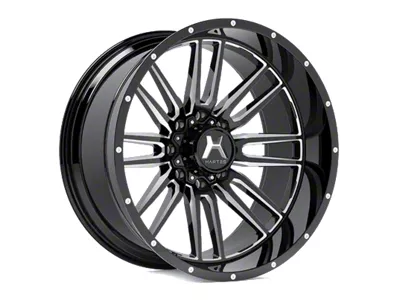 Hartes Metal Whipsaw Gloss Black Milled 6-Lug Wheel; 20x10; -18mm Offset (15-20 F-150)