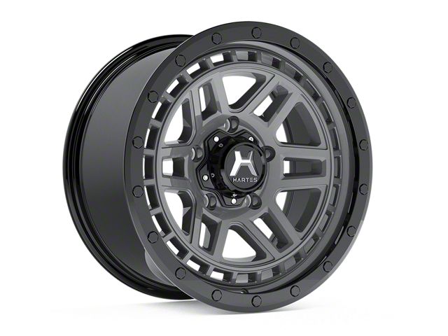 Hartes Metal Beast Anthracite with Black Simulated Beadlock 6-Lug Wheel; 17x8.5; 6mm Offset (15-20 Yukon)