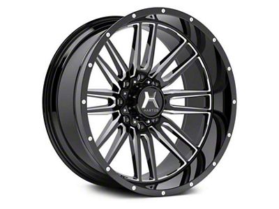 Hartes Metal Whipsaw Gloss Black Milled 8-Lug Wheel; 24x12; -44mm Offset (19-24 RAM 3500 SRW)