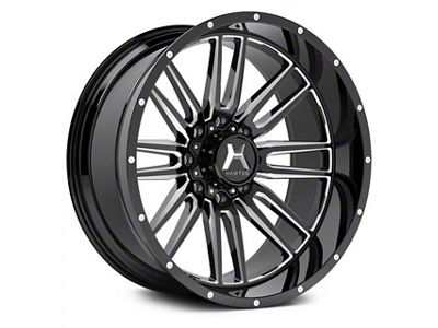 Hartes Metal Whipsaw Gloss Black Milled 8-Lug Wheel; 22x12; -44mm Offset (94-02 RAM 2500)