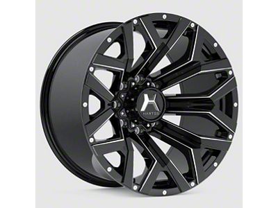 Hartes Metal Hawkish Gloss Black Milled with Satin Dark Tint 8-Lug Wheel; 22x12; -44mm Offset (99-07 F-350 Super Duty SRW)