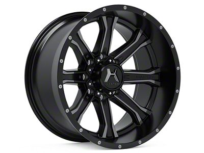 Hartes Metal Strike Gloss Black Milled with Satin Dark Tint 6-Lug Wheel; 20x9; 0mm Offset (99-06 Sierra 1500)