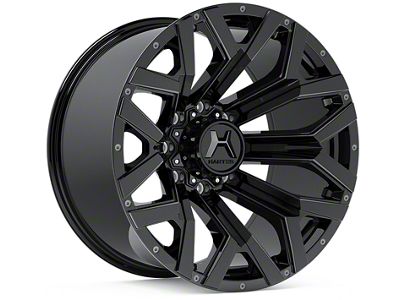 Hartes Metal Hawkish Gloss Black Milled with Satin Dark Tint 8-Lug Wheel; 20x9; 0mm Offset (19-24 RAM 2500)