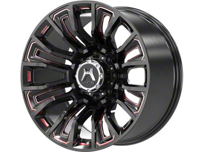 Hartes Metal Maverick Gloss Black Milled with Red Tint 8-Lug Wheel; 20x10; -12mm Offset (19-25 RAM 2500)