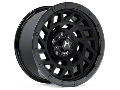 Hartes Metal Monster Matte Black with Gloss Black Bolts 6-Lug Wheel; 17x8.5; 15mm Offset (14-18 Sierra 1500)