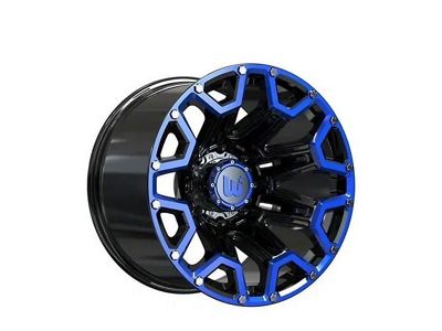 Hartes Metal Blaze Gloss Black Machined with Blue Tint 8-Lug Wheel; 20x12; -44mm Offset (07-10 Sierra 2500 HD)