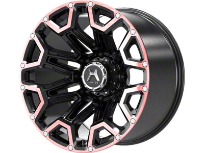 Hartes Metal Blaze Gloss Black Machined with Red Tint 8-Lug Wheel; 20x12; -44mm Offset (07-10 Sierra 2500 HD)