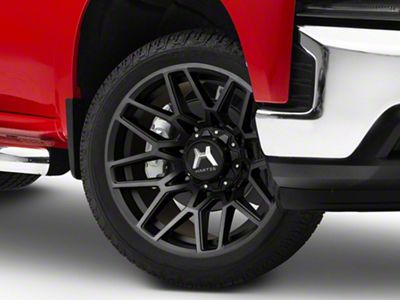 Hartes Metal Crossbow Gloss Black Machined with Satin Dark Tint 6-Lug Wheel; 22x12; -44mm Offset (19-25 Silverado 1500)