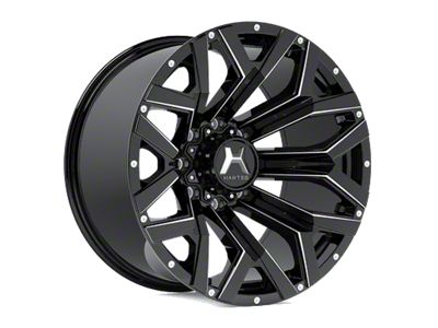 Hartes Metal Hawkish Gloss Black Milled 6-Lug Wheel; 20x9; 15mm Offset (19-24 Silverado 1500)