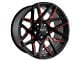 HD Off-Road Wheels Canyon Satin Black Milled with Red Clear 5-Lug Wheel; 20x10; -25mm Offset (02-08 RAM 1500, Excluding Mega Cab)