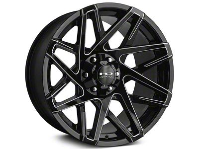 HD Off-Road Wheels Canyon Gloss Black Milled 5-Lug Wheel; 20x9; 0mm Offset (02-08 RAM 1500, Excluding Mega Cab)