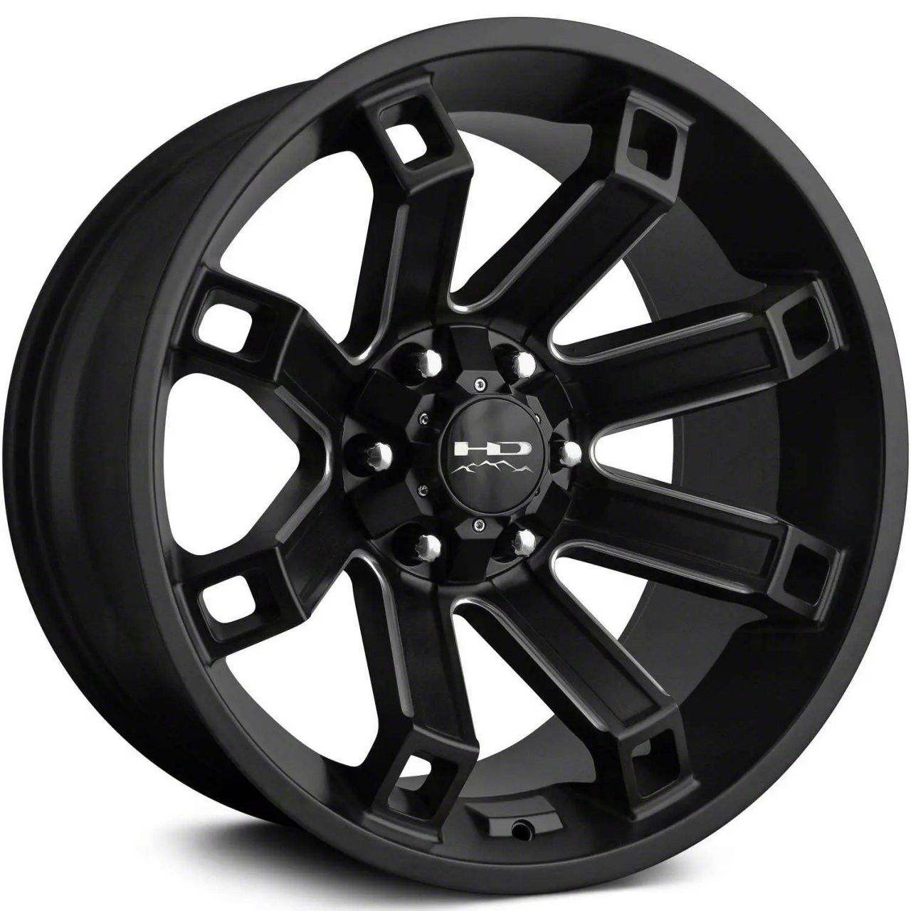 HD Off-Road Wheels Hollow Point Satin Black Milled 6-Lug Wheel; 20×10; -35mm Offset (04-08 F-150)