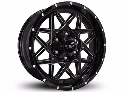 HD Off-Road Wheels Gridlock Gloss Black Milled Wheel; 20x9; -10mm Offset (07-13 Silverado 1500)