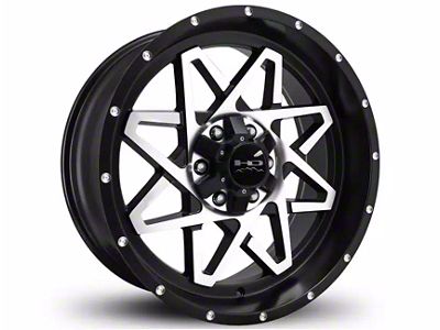 HD Off-Road Wheels Gridlock Satin Black Machined 6-Lug Wheel; 20x9; -10mm Offset (07-13 Silverado 1500)