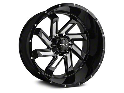 HD Off-Road Wheels SAW Gloss Black Milled 8-Lug Wheel; 22x12; -44mm Offset (11-14 Silverado 2500 HD)