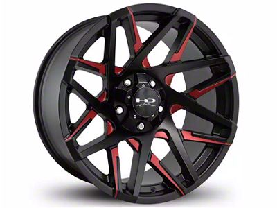 HD Off-Road Wheels Canyon Satin Black Milled with Red Clear 6-Lug Wheel; 20x9; 0mm Offset (07-14 Tahoe)