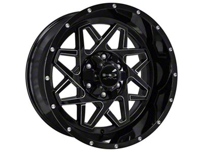 HD Off-Road Wheels Gridlock Gloss Black Milled 6-Lug Wheel; 20x10; -25mm Offset (09-14 F-150)