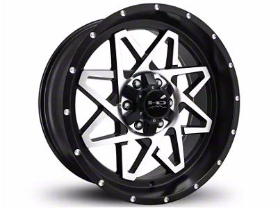 HD Off-Road Wheels Gridlock Satin Black Machined Wheel; 20x9; -10mm Offset (14-18 Silverado 1500)
