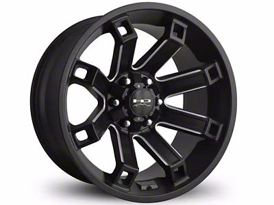 HD Off-Road Wheels Hollow Point Satin Black Milled 6-Lug Wheel; 20x10; -35mm Offset (14-18 Silverado 1500)