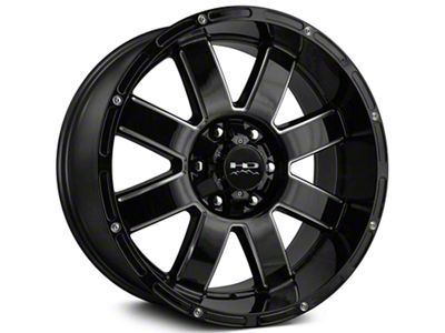 HD Off-Road Wheels 8 Point Gloss Black Milled 6-Lug Wheel; 20x9; -12mm Offset (15-20 F-150)