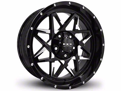 HD Off-Road Wheels Caliber Gloss Black Milled 6-Lug Wheel; 20x10; -25mm Offset (15-20 F-150)