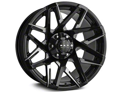 HD Off-Road Wheels Canyon Gloss Black Milled 6-Lug Wheel; 20x10; -25mm Offset (99-06 Silverado 1500)
