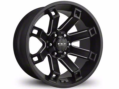 HD Off-Road Wheels Hollow Point Satin Black Milled 6-Lug Wheel; 20x10; -35mm Offset (99-06 Silverado 1500)