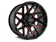HD Off-Road Wheels Canyon Satin Black Milled with Red Clear 5-Lug Wheel; 20x10; -25mm Offset (05-11 Dakota)
