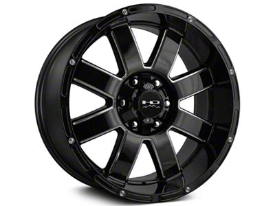 HD Off-Road Wheels 8 Point Gloss Black Milled 6-Lug Wheel; 20x9; -12mm Offset (21-25 F-150)
