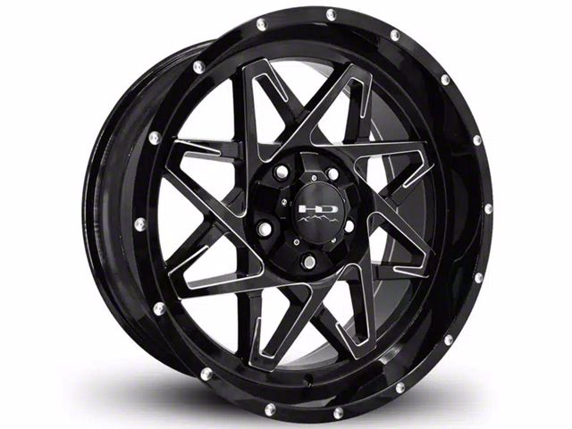 HD Off-Road Wheels Caliber Gloss Black Milled 6-Lug Wheel; 20x10; -25mm Offset (19-24 RAM 1500)