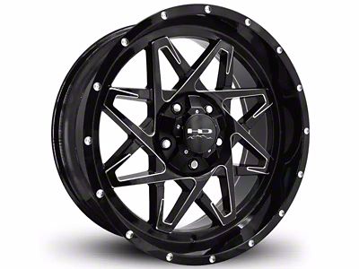 HD Off-Road Wheels Caliber Gloss Black Milled 6-Lug Wheel; 20x9; -10mm Offset (19-24 RAM 1500)