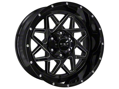 HD Off-Road Wheels Gridlock Gloss Black Milled 6-Lug Wheel; 20x10; -25mm Offset (19-24 RAM 1500)
