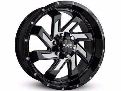 HD Off-Road Wheels SAW Gloss Black Milled 5-Lug Wheel; 20x10; -25mm Offset (02-08 RAM 1500, Excluding Mega Cab)