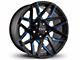 HD Off-Road Wheels Canyon Satin Black Milled with Blue Clear Wheel; 20x9; 0mm Offset (19-24 Silverado 1500)