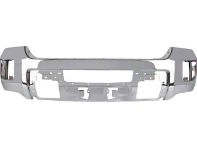 Replacement Front Bumper Face Bar; Not Pre-Drilled for Front Parking Sensors; Chrome (15-19 Sierra 2500 HD)