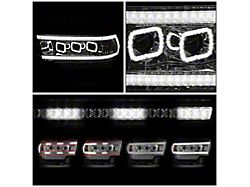 Dual LED DRL Sequential Chase Projector Headlights; Chrome Housing; Clear Lens (19-24 RAM 2500 w/ Factory Halogen Headlights)