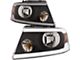Headlights Depot Performance Headlights with LED DRL; Black Housing; Clear Lens (04-08 F-150)
