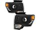 Headlights Depot Projector Halogen Headlights; Black Housing; Clear Lens (09-14 F-150 w/ Factory Halogen Headlights)