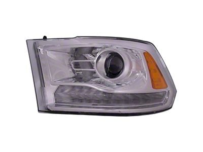 Headlights Depot Projector Halogen Headlight; Driver Side; Chrome Housing; Clear Lens (13-15 RAM 1500)