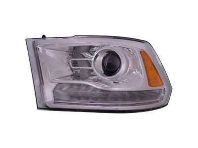 Headlights Depot Projector Halogen Headlight; Driver Side; Chrome Housing; Clear Lens (13-15 RAM 2500)