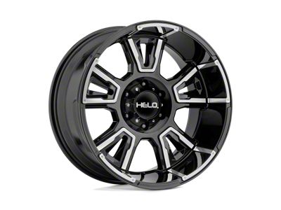 HELO HE914 Gloss Black Machined 8-Lug Wheel; 20x9; 0mm Offset (01-06 Sierra 2500 HD)
