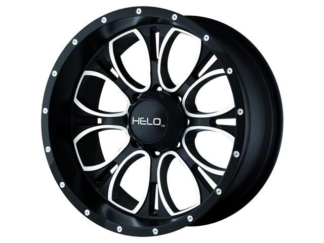 HELO HE879 Gloss Black Machined 6-Lug Wheel; 17x9; -12mm Offset (14-18 Silverado 1500)