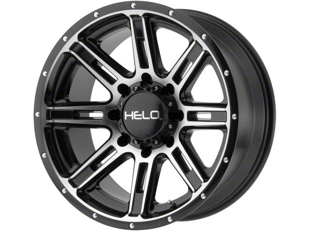 HELO HE900 Gloss Black Machined 6-Lug Wheel; 17x9; -12mm Offset (99-06 Sierra 1500)