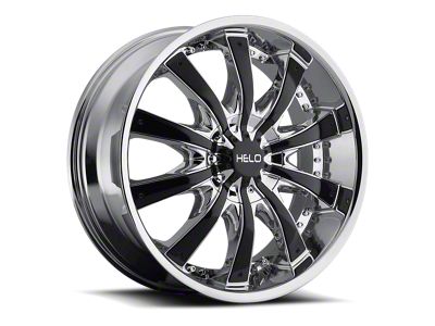 HELO HE875 Chrome with Gloss Black Accents 5-Lug Wheel; 28x10; 15mm Offset (97-03 F-150)