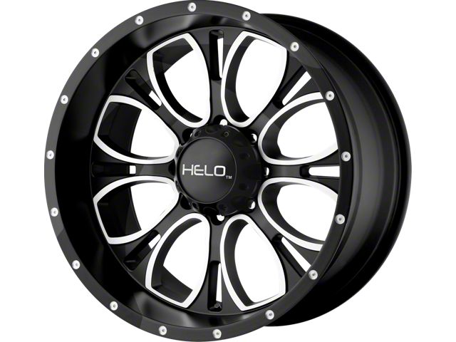 HELO HE879 Gloss Black Machined and Milled 6-Lug Wheel; 20x9; 18mm Offset (19-23 Ranger)